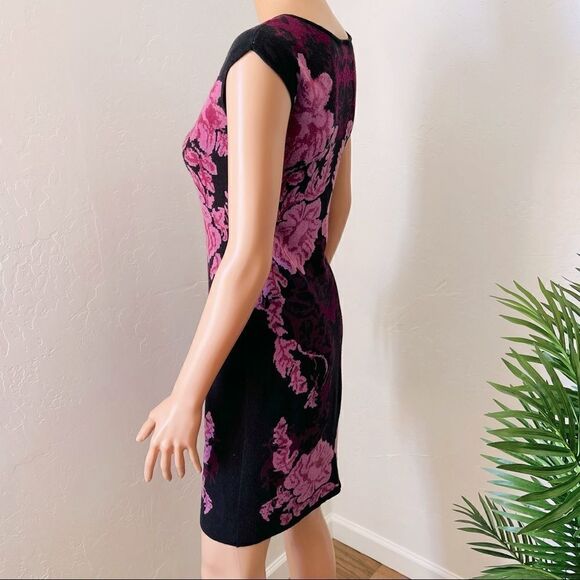 Ann Taylor Pink Floral Sweater Bodycon Dress - Picture 3 of 9